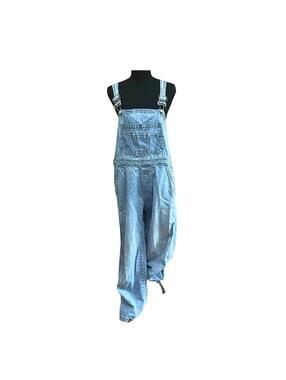 Vintage GAP Overalls Light Wash Denim Baggy Y2K 90s Loose Fit Carpenter Women M